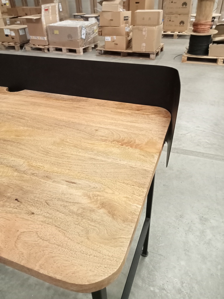 Bureau noir métal et bois