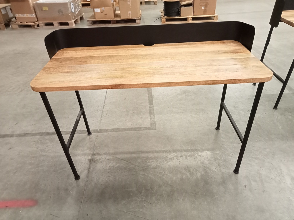Bureau noir métal et bois
