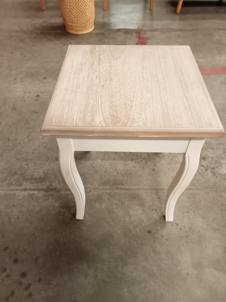 Table de chevet blanche plateau plateau teinte naturelle
