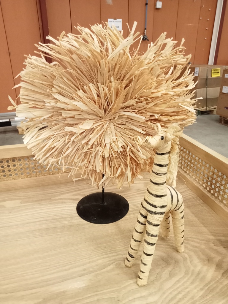 Duo objets déco raphia